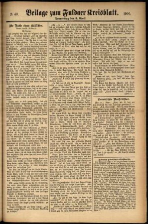 Zweite Ausgabe vom Donnerstag, den 05. April 1900.