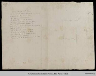 Gefaltetes Papier mit Zeichnung, Nummerierungen und Aufschrift