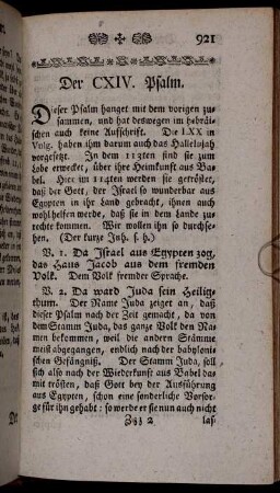 Der CXIV. Psalm.