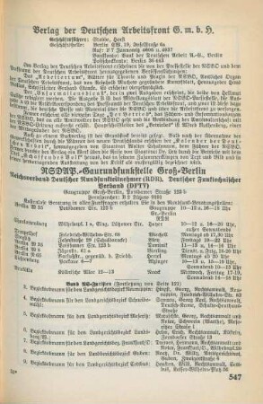 Verlag der Deutschen Arbeitsfront G.m.b.H.