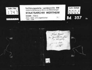 Gültbuch des Bronnbacher Hofs in Würzburg