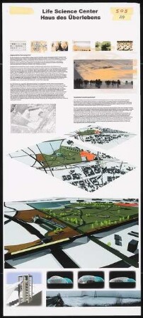 Haus des Lebens im Forschungsstandort Berlin-Buch Schinkelwettbewerb 2003: Perspektivische Lagepläne, Modellsimulation, Erläuterungen
