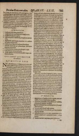 Cui Cedat Augmentum rei censuatae. Quaestio LXIX.