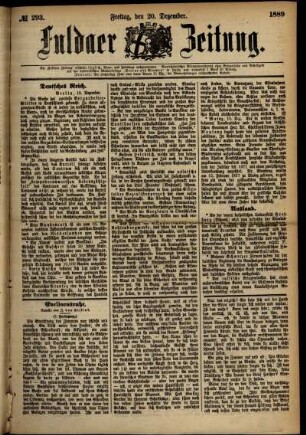 Ausgabe vom Freitag, den 20. Dezember 1889.