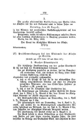 Preisbewerbungen bei der Akademie der Künste zu Berlin : [II. Universitäten, Akademien etc.]