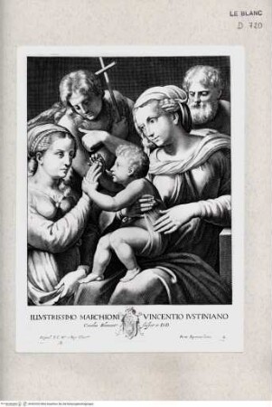 Galleria Giustiniana del marchese Vincenzo Giustiniani. 2 Bände., 1. Band, Tafel 2: Die mystische Hochzeit der heiligen Katharina