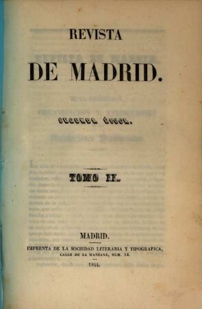 Revista de Madrid. 2. 1844