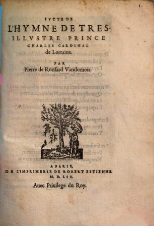 Suyte de l'hymne de tres-illustre Prince, Chartes Cardinal de Lorraine