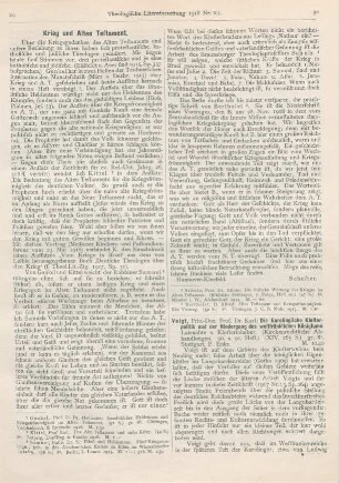 29 [Rezension] Gunkel, Hermann, Israelitisches Heldentum und Kriegsfrömmigkeit