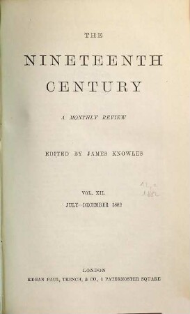 The nineteenth century and after : a monthly review. 12,a. 1882