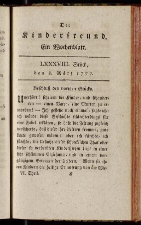 LXXXVIII. Stück, den 8. März 1777