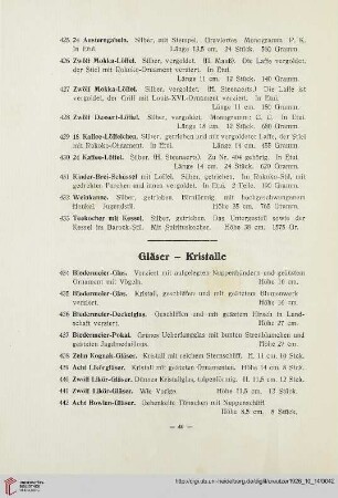 Gläser – Kristalle (Nr. 434-460)