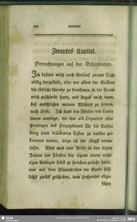 Zweytes Kapitel. Betrachtungen auf der Schloßtreppe