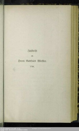Zuschrift an Herrn Gottfried Winkler. 1708