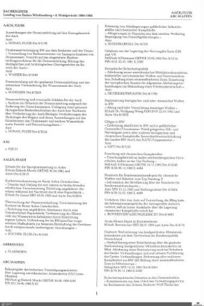 Sachregister 1980-1984