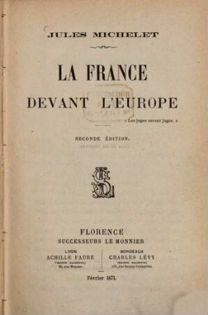 La France devant l'Europe