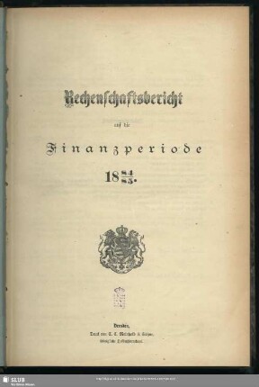 Rechenschaftsbericht auf die Finanzperiode 1884/85