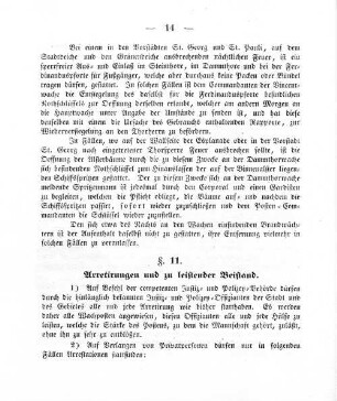 §. 11. Arretirungen und zu leistender Beistand.