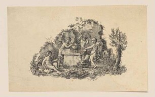 Vignette mit vier Amoretti