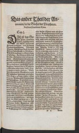 Auß dem Propheten Esaia.