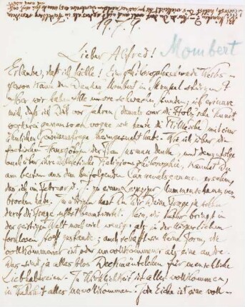 Brief an Alfred Mombert