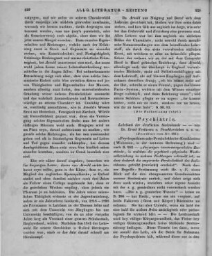 Feuchtersleben, E.: Lehrbuch der ärztlichen Seelenkunde. Als Skizze zu Vorträgen bearbeitet. Wien: Gerold 1845 (Beschluss von Nr. 222)