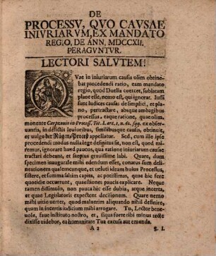 Observationes circa processum saxonicum, quo causae iniuriarum ex Mandato Reg. de a. 1712. peraguntur