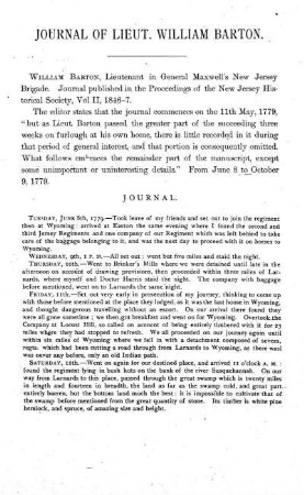 BARTON, WILLIAM, LIEUT., Gen. Maxwell's N. J. Brigade.