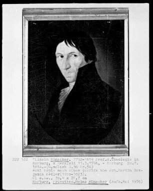 Bildnis Wilhelm Münscher (1792-1814), Professor der Theologie in Marburg