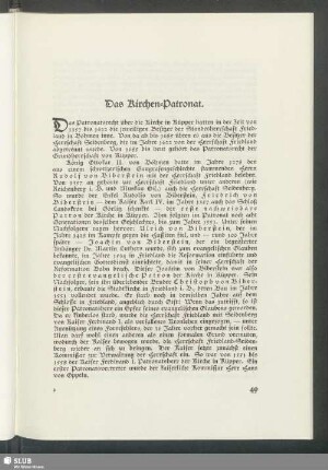 Das Kirchen-Patronat
