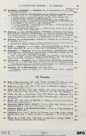VII. Porträts (Nr. 396-422)