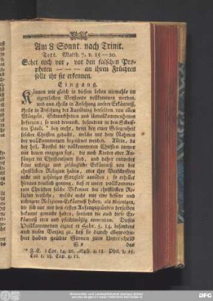 Am 8. Sonnt. nach Trinit. Text. Matth. 7. v. 15. - 20.