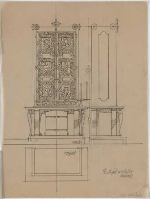 Döllgast, Hans; Möbel und Bühnengestaltung - Schrank (Detail)