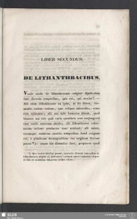 Liber Secundus. De Lithanthracibus