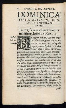 Dominica Tertia Adventus, Concio In Epistolam ...