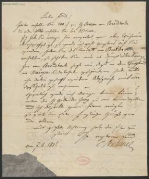 Brief an B. Schott's Söhne : 07.08.1836