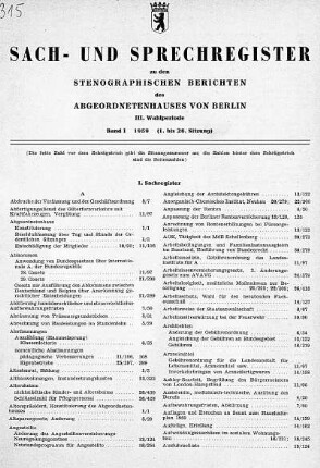 Sach- und Sprechregister