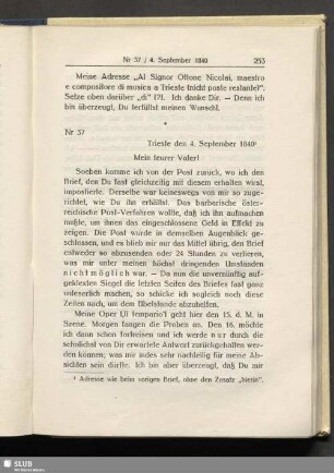 Nr 37. Trieste den 4. September 1840