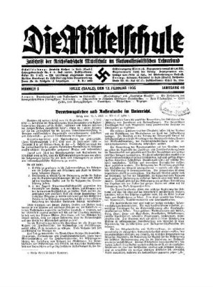 Vererbungslehre und Rassenkunde im Unterricht : Erlaß vom 15. 1 .1935