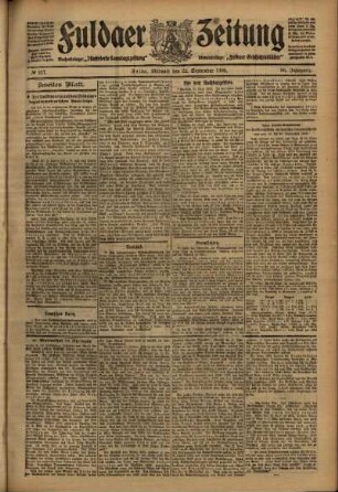 Zweite Ausgabe vom Mittwoch, den 22. September 1909.