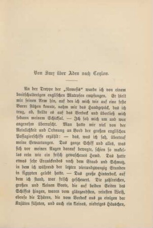 Von Suez über Aden nach Ceylon.