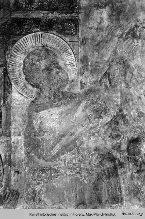 Untere Zone mit Apostelszenen : Flug des Simon Magus und Gebet des Petrus