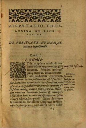 De veritate humanae naturae Christi theologica et scholastica disputatio