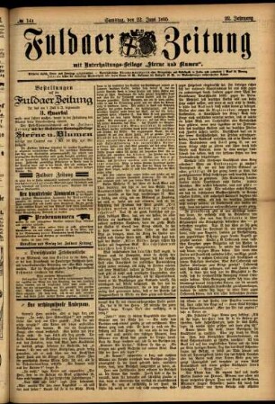 Ausgabe vom Samstag, den 22. Juni 1895.