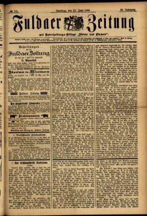 Ausgabe vom Samstag, den 22. Juni 1895.