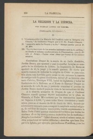 La religión y la ciencia.