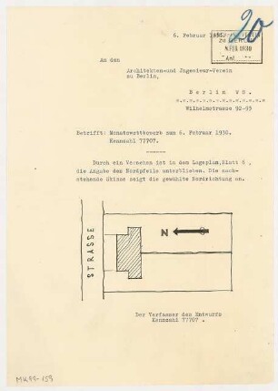 Zweifamilienhaus Monatskonkurrenz Februar 1930: Erläuterungsbericht