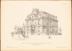 Villa Kienlin, Stuttgart: Perspektivische Ansicht (aus: Architekt. Rundschau, hrsg.v. Eisenlohr & Weigle, 1894)