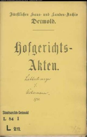 Lübbertsmeier in Schlangen gegen Ückermann bei der Bega - Schuldforderung