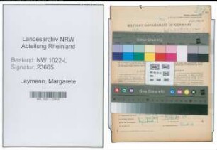Entnazifizierung Margarete Leymann , geb. 01.06.1920 ()